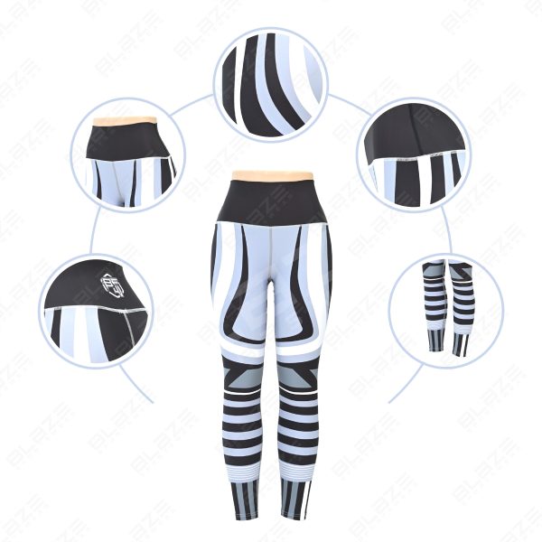 BSW Women’s Sublimation Leggings - Comfort, Style & Durability - Perfect for Active & Casual Wear - Multicolor - BSW-SL-0710 - Image 3