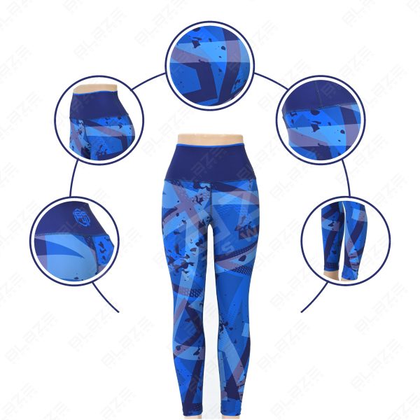 BSW Women’s Sublimation Leggings - Comfort, Style & Durability - Perfect for Active & Casual Wear - Multicolor - BSW-SL-0712 - Image 2