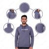Men's Pullover Hoodie - Soft, Comfortable Cotton Blend, Stylish, Cozy & Warm for Winter, Perfect for Casual Wear - Grey - BSW-HS-1709 - Image 3