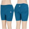 BSW Women’s Booty Shorts – Breathable, Four-Way Stretch Spandex/Nylon Fabric, Solid - Cyan - BSW-WBS-3304