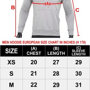 Men’s Pullover Hoodie – Soft, Comfortable Cotton Blend, Stylish, Cozy & Warm for Winter, Perfect for Casual Wear – Light Grey – BSW-HS-1708