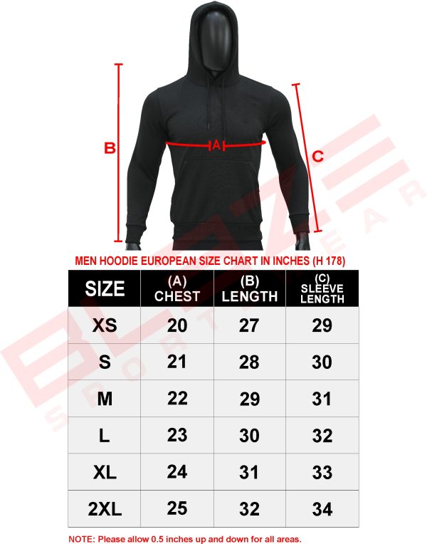 Men's Pullover Hoodie - Soft, Comfortable Cotton Blend, Stylish, Cozy & Warm for Winter, Perfect for Casual Wear - Black - BSW-HS-1713 - Image 2
