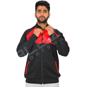 Men’s Zipper Hoodie – Versatile, Soft Cotton Blend, Full-Zip Design for Easy Wear, Stylish & Comfortable for All Seasons – Red & Black – BSW-HS-1707