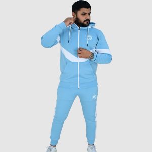 BSW Men’s Zipper Tracksuit for Comfort & Style – Ideal for Gym, Sports, and Casual Wear – Sky Blue – BFW-TS-1513